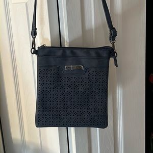 VTG Sag Harbor Navy Faux Suede Crossbody